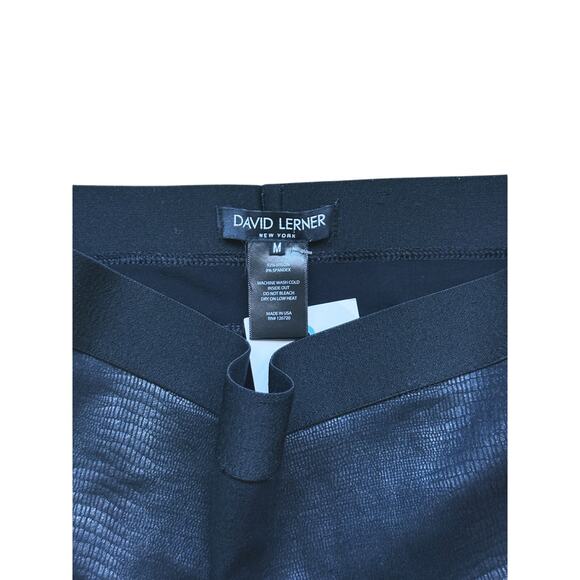 David Lerner Croc Barlow Black Leather Leggings Medium - Picture 5 of 6